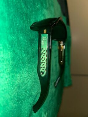 Dior green Sunglasses with Gold Chain Temple Detail